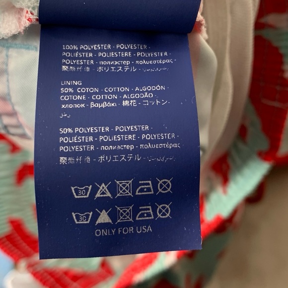 Vilebrequin Men Medium Shorts Swim Trunks Bathing Suit Blue Red Dolphin Printed - Picture 12 of 13